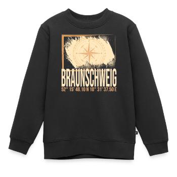 Braunschweig Koordinaten - Kinder Premium Organic Sweatshirt - Schwarz - Vorne - AI Model Kid Female (0cm)