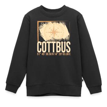 Cottbus Koordinaten - Kinder Premium Organic Sweatshirt - Schwarz - Vorne - AI Model Kid Female (0cm)