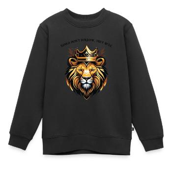 König der Tiere und Menschen, spüre die Kraft - Kinder Premium Organic Sweatshirt - Schwarz - Vorne - AI Model Kid Female (0cm)