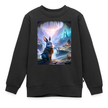 Lié à l’aube - Sweat Premium enfant bio - noir - Devant - AI Model Kid Female (0cm)