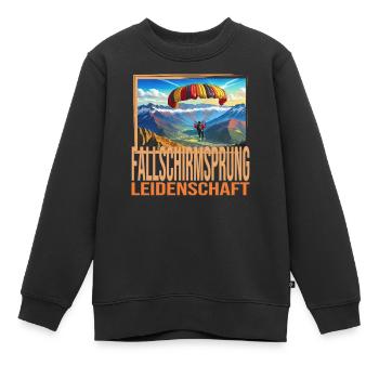 Fallschirmsprung Leidenschaft - Kinder Premium Organic Sweatshirt - Schwarz - Vorne - AI Model Kid Female (0cm)