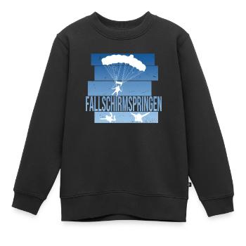 Fallschirmspringen - Kinder Premium Organic Sweatshirt - Schwarz - Vorne - AI Model Kid Female (0cm)