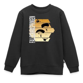 Fallschirmspringen - Kinder Premium Organic Sweatshirt - Schwarz - Vorne - AI Model Kid Female (0cm)