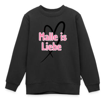 Malle ist Liebe Herz - Kinder Premium Organic Sweatshirt - Schwarz - Vorne - AI Model Kid Female (0cm)