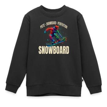 Piste - Snowboard - Perfektion - Kinder Premium Organic Sweatshirt - Schwarz - Vorne - AI Model Kid Female (0cm)