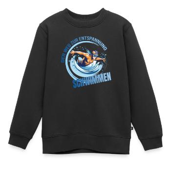 Der Weg zur Entspannung - Schwimmen - Kinder Premium Organic Sweatshirt - Schwarz - Vorne - AI Model Kid Female (0cm)