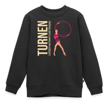 Turnen: Leichtigkeit und Anmut in jeder Bewegung - Kinder Premium Organic Sweatshirt - Schwarz - Vorne - AI Model Kid Female (0cm)