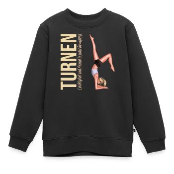 Turnen: Leichtigkeit und Anmut in jeder Bewegung - Kinder Premium Organic Sweatshirt - Schwarz - Vorne - AI Model Kid Female (0cm)