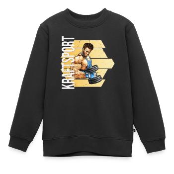 Kraftsport - Kinder Premium Organic Sweatshirt - Schwarz - Vorne - AI Model Kid Female (0cm)