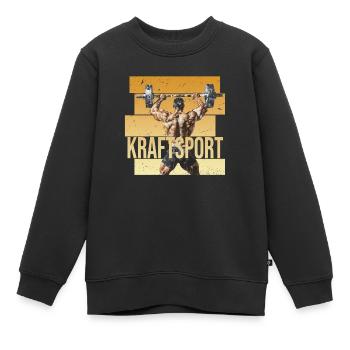 Kraftsport - Kinder Premium Organic Sweatshirt - Schwarz - Vorne - AI Model Kid Female (0cm)