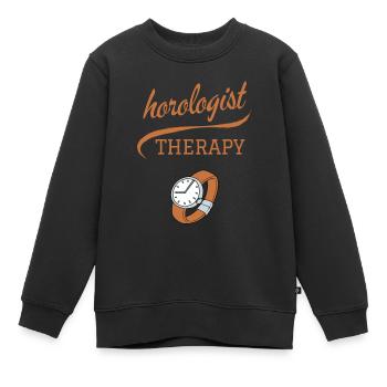 UHRMACHER THERAPIE UHRENSAMMLER - Kinder Premium Organic Sweatshirt - Schwarz - Vorne - AI Model Kid Female (0cm)