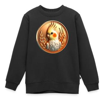 Medaille (05) - Kinder Premium Organic Sweatshirt - Schwarz - Vorne - AI Model Kid Female (0cm)