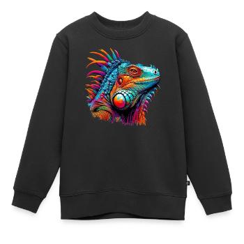 Iguane - Sweat Premium enfant bio - noir - Devant - AI Model Kid Female (0cm)