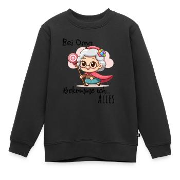 Meine Oma Kleidung Geschenk - Kinder Premium Organic Sweatshirt - Schwarz - Vorne - AI Model Kid Female (0cm)