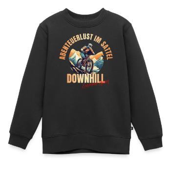 MTB: Abenteuerlust im Sattel - Kinder Premium Organic Sweatshirt - Schwarz - Vorne - AI Model Kid Female (0cm)