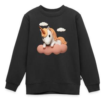 Unicorn Cloud - Kinder Premium Organic Sweatshirt - Schwarz - Vorne - AI Model Kid Female (0cm)