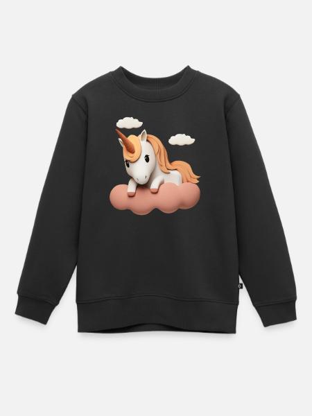 Unicorn Cloud - Kinder Premium Organic Sweatshirt - Schwarz