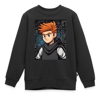Ginger Ninja 2 - Kids Premium Organic Sweatshirt - black - Front - AI Model Kid Female (0cm)
