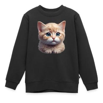 Süßes, kleines Kätzchen - Kinder Premium Organic Sweatshirt - Schwarz - Vorne - AI Model Kid Female (0cm)