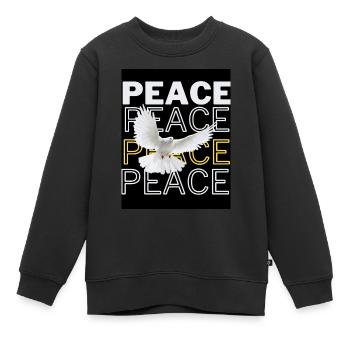 PeaceZeichen Friedenstaube - Kinder Premium Organic Sweatshirt - Schwarz - Vorne - AI Model Kid Female (0cm)