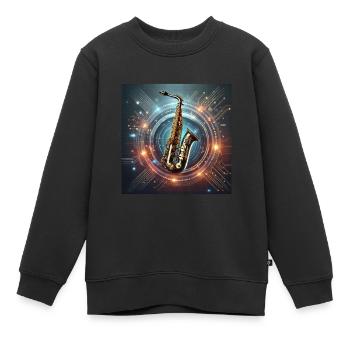 Electro-Sax - Kinder Premium Organic Sweatshirt - Schwarz - Vorne - AI Model Kid Female (0cm)