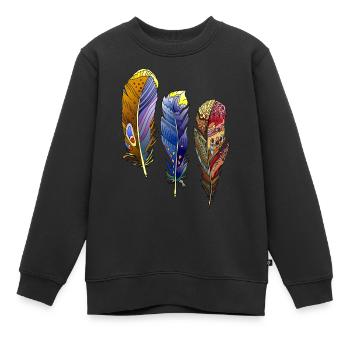 Feder - Kinder Premium Organic Sweatshirt - Schwarz - Vorne - AI Model Kid Female (0cm)