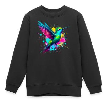 Colibri - Sweat Premium enfant bio - noir - Devant - AI Model Kid Female (0cm)