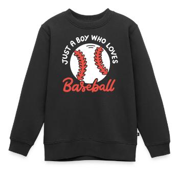 Baseball-Liebhaber Baseball-Spieler - Kinder Premium Organic Sweatshirt - Schwarz - Vorne - AI Model Kid Female (0cm)