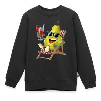 Birne - Kinder Premium Organic Sweatshirt - Schwarz - Vorne - AI Model Kid Female (0cm)