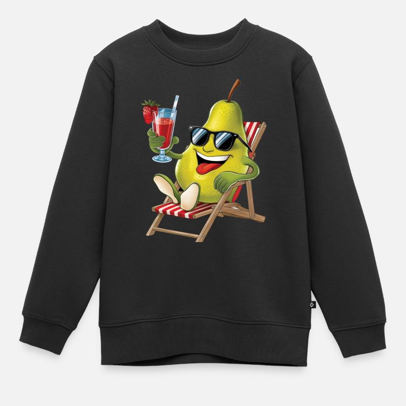 Birne - Kinder Premium Organic Sweatshirt - Schwarz