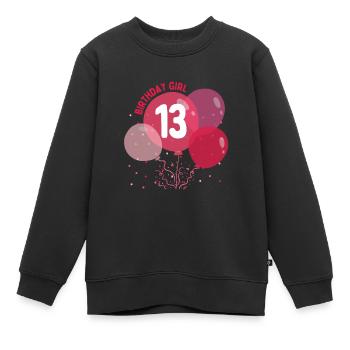 Birthday Girl 13. Geburtstag - Kinder Premium Organic Sweatshirt - Schwarz - Vorne - AI Model Kid Female (0cm)