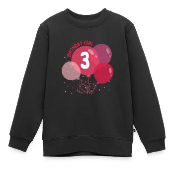 Fille d’anniversaire 3ème anniversaire - Sweat Premium enfant bio - noir - Devant - AI Model Kid Female (0cm)