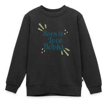 Born to love Books - Kinder Premium Organic Sweatshirt - Schwarz - Vorne - AI Model Kid Female (0cm)