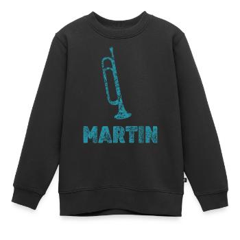Martin als Blasmusik - Kinder Premium Organic Sweatshirt - Schwarz - Vorne - AI Model Kid Female (0cm)