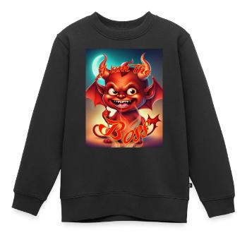 I am the Bo.. - Kinder Premium Organic Sweatshirt - Schwarz - Vorne - AI Model Kid Female (0cm)