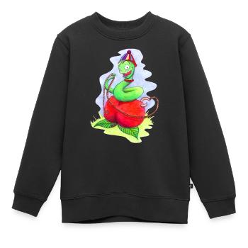Worm Rascal d’un livre pour enfants - Sweat Premium enfant bio - noir - Devant - AI Model Kid Female (0cm)