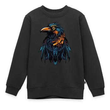 Rabe Vogel - Kinder Premium Organic Sweatshirt - Schwarz - Vorne - AI Model Kid Female (0cm)