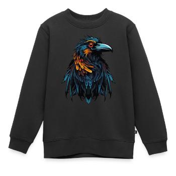 Rabe Vogel - Kinder Premium Organic Sweatshirt - Schwarz - Vorne - AI Model Kid Female (0cm)