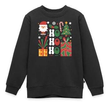 Ensemble d’icônes de Noël festif pour vêtements - Sweat Premium enfant bio - noir - Devant - AI Model Kid Female (0cm)