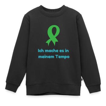 I do it at my pace - Kids Premium Organic Sweatshirt - black - Front - AI Model Kid Female (0cm)