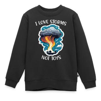 J’AIME LES JOUETS, PAS LES TEMPÊTES Sturmjäger Kinder Unwetter - Sweat Premium enfant bio - noir - Devant - AI Model Kid Female (0cm)