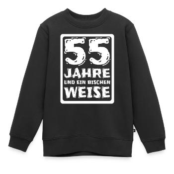 55 - Kinder Premium Organic Sweatshirt - Schwarz - Vorne - AI Model Kid Female (0cm)