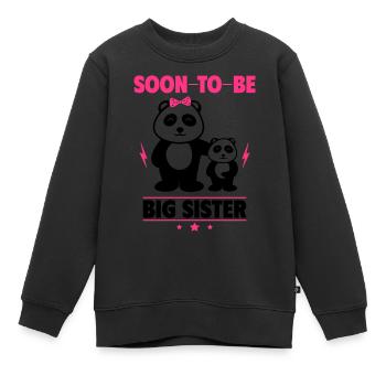 Bientôt grande sœur - Sweat Premium enfant bio - noir - Devant - AI Model Kid Female (0cm)