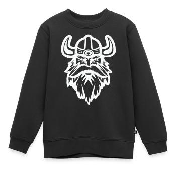Wikinger - Kinder Premium Organic Sweatshirt - Schwarz - Vorne - AI Model Kid Female (0cm)