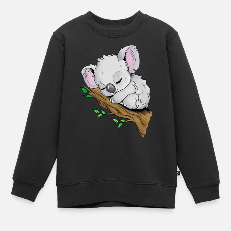 Sleeping Koala - Kids Premium Organic Sweatshirt - black