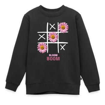 Bloom Boom - Kids Premium Organic Sweatshirt - black - Front - AI Model Kid Female (0cm)