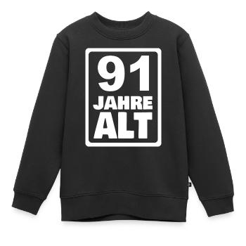 Alter 91 - Kinder Premium Organic Sweatshirt - Schwarz - Vorne - AI Model Kid Female (0cm)
