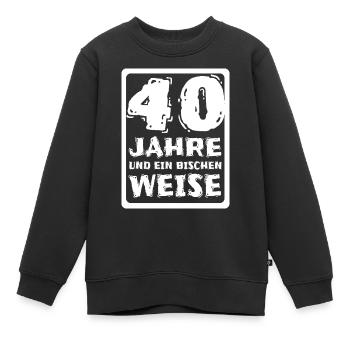 40 - Kinder Premium Organic Sweatshirt - Schwarz - Vorne - AI Model Kid Female (0cm)