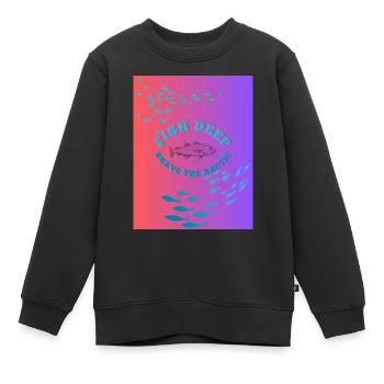 Fisch Tief der Arktis trotzen - Kinder Premium Organic Sweatshirt - Schwarz - Vorne - AI Model Kid Female (0cm)
