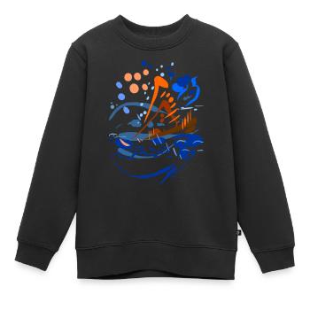 Abstract - Kids Premium Organic Sweatshirt - black - Front - AI Model Kid Female (0cm)